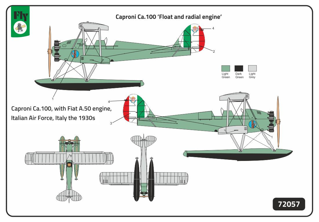 FLY YLF72057 Caproni Ca.100 Floats and Radial Engine 1:72