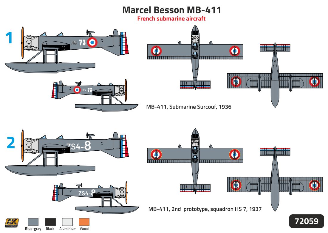 FLY YLF72059 1:72 Marcel-Besson MB-411 float plane