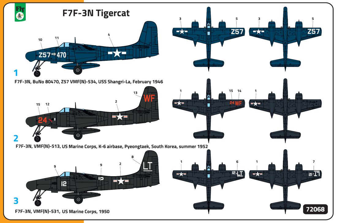 FLY YLF72068 1:72 Grumman F7F-3N Tigercat two seat night fighter