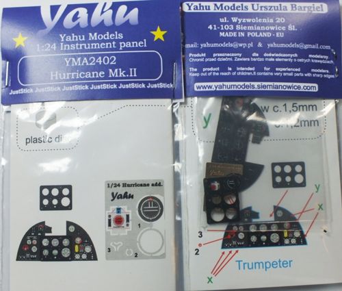 Yahu Models YMA2402 1:24 Hawker Hurricane Mk.IIC/Mk.IID PE Instr.