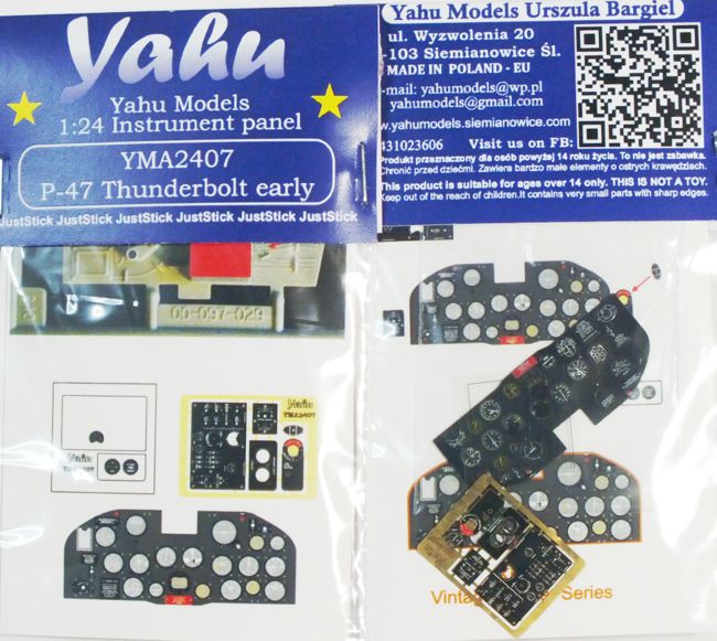 Yahu Models YMA2407 Republic P-47D Thunderbolt Early Panel 1:24
