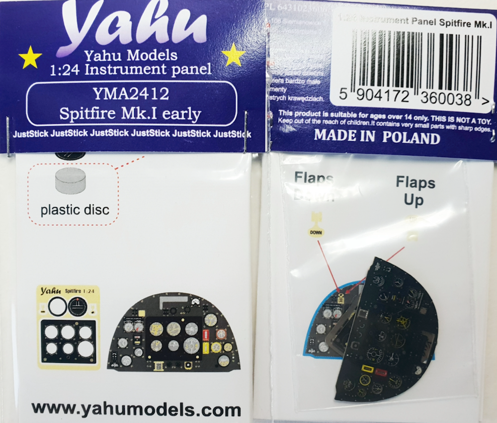 Yahu Models YMA2412 1:24 Supermarine Spitfire Mk.I instrument panel