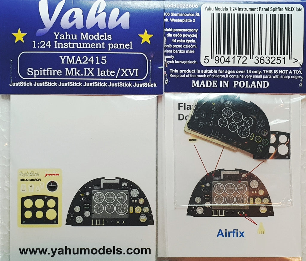 Yahu Models YMA2415 1:24 Spitfire Mk.IXc late & Mk.XVI Instr. Panel