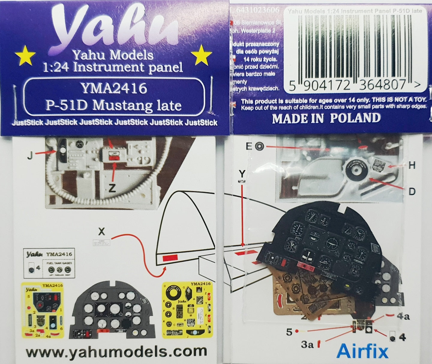 Yahu Models YMA2416 North-American P-51D Mustang Early Panel 1:24