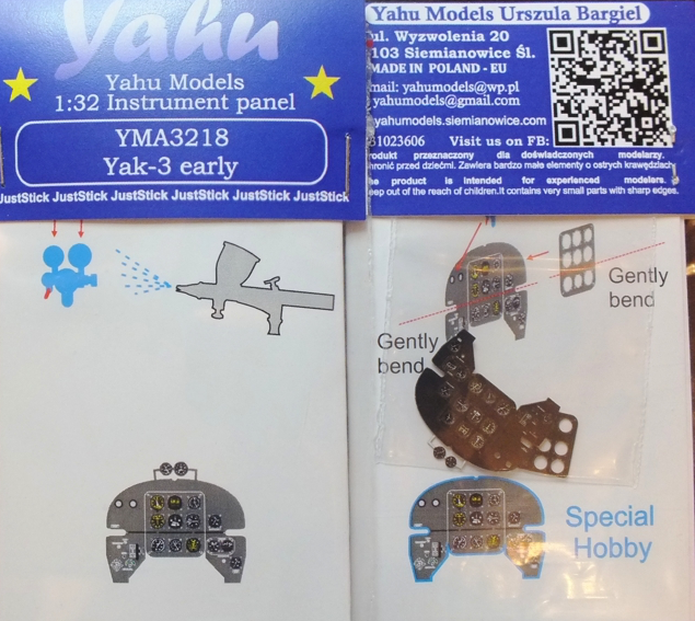 Yahu Models YMA3218 1:32 Yakovlev Yak-3 early version instrument panel