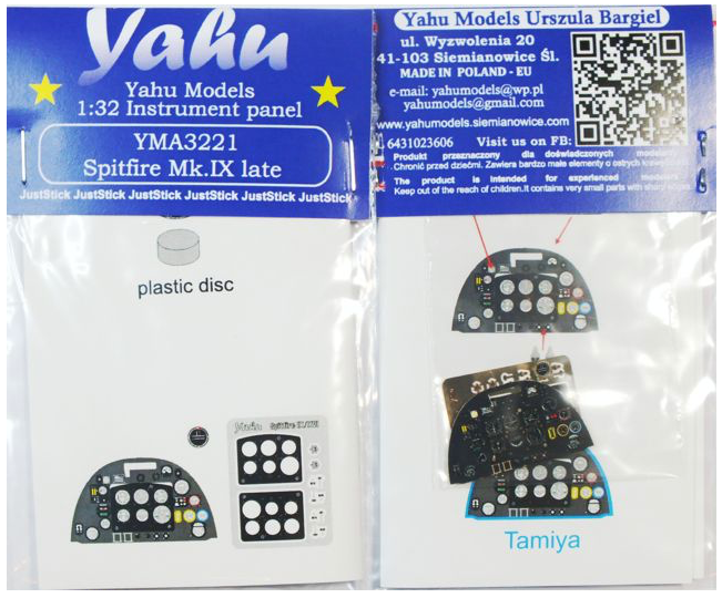 Yahu Models YMA3221 Spitfire Mk.IX Late/Mk.XVI Instrument Panel 1:32