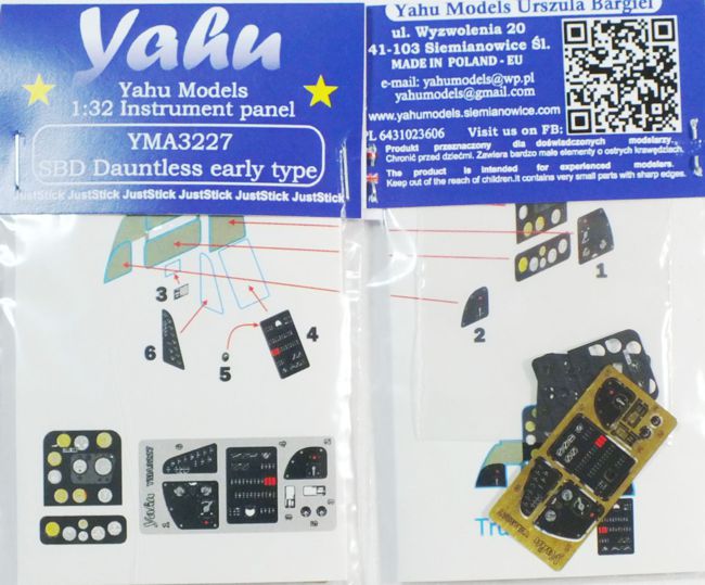 Yahu Models YMA3227 Douglas SBD-1/2/3/4 Dauntless Early Panel 1:32