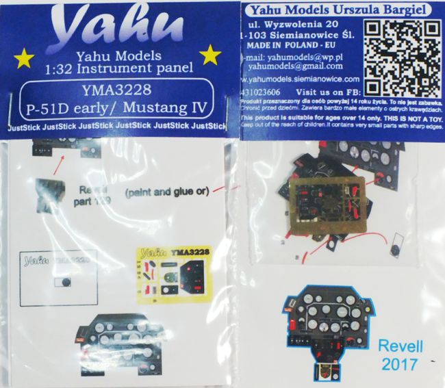 Yahu Models YMA3228 North-American P-51D Mustang Early Panel 1:32