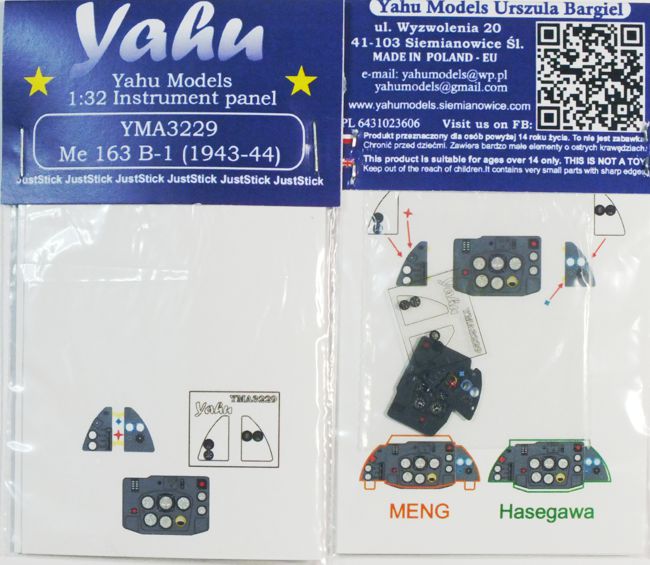 Yahu Models YMA3229 1:32 Messerschmitt Me-163B-1 Photoetched instrument panels