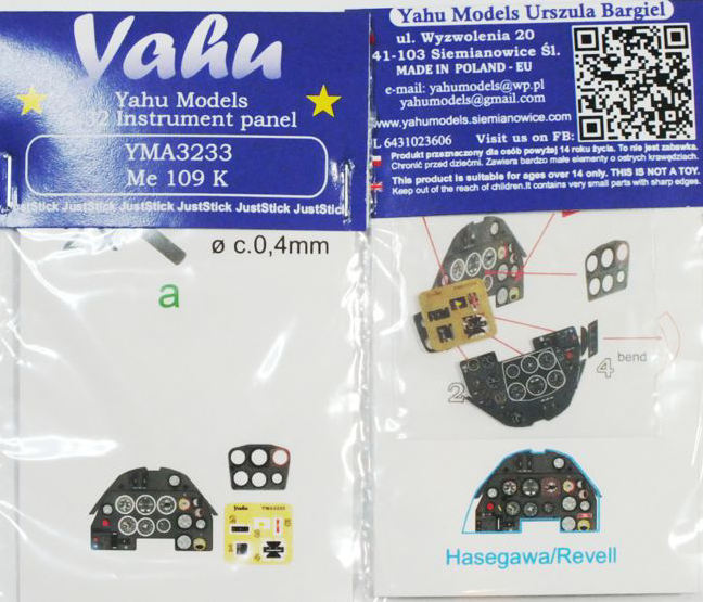 Yahu Models YMA3233 1:32 Messerschmitt Bf-109K-4 Photoetched instrument panels