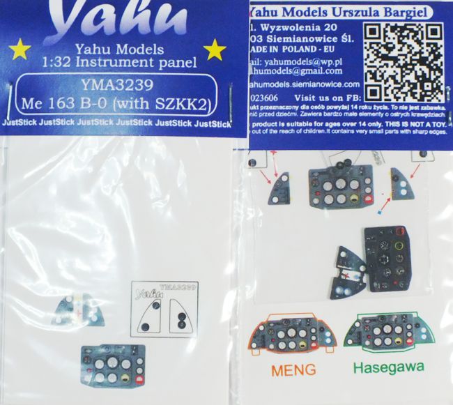 Yahu Models YMA3239 1:32 Messerschmitt Me-163B-0 Photoetched instrument panels