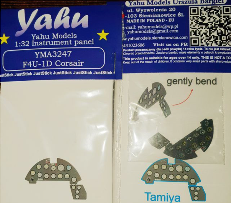 Yahu Models YMA3247 1:32 Vought F4U-1D Corsair Photoetched instrument panels