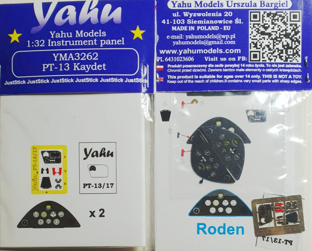 Yahu Models YMA3262 1:32 Boeing Stearman PT-13 Kaydet instrument panel