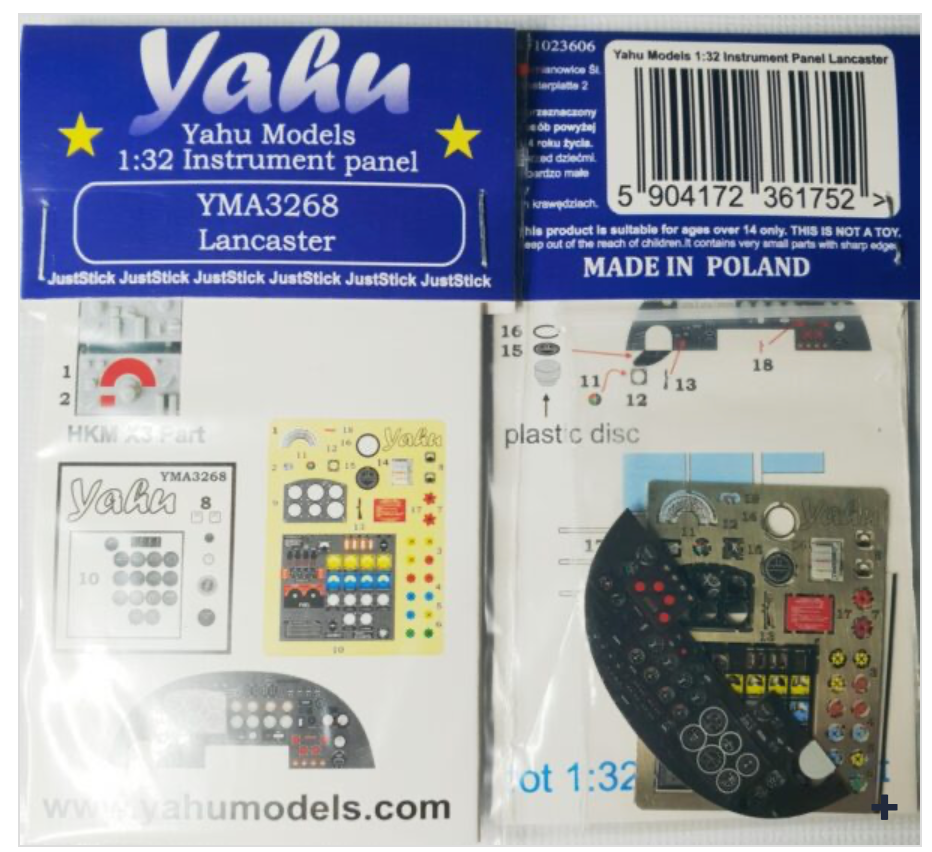 Yahu Models YMA3268 1:32 Avro Lancaster B.I/II instrument panel