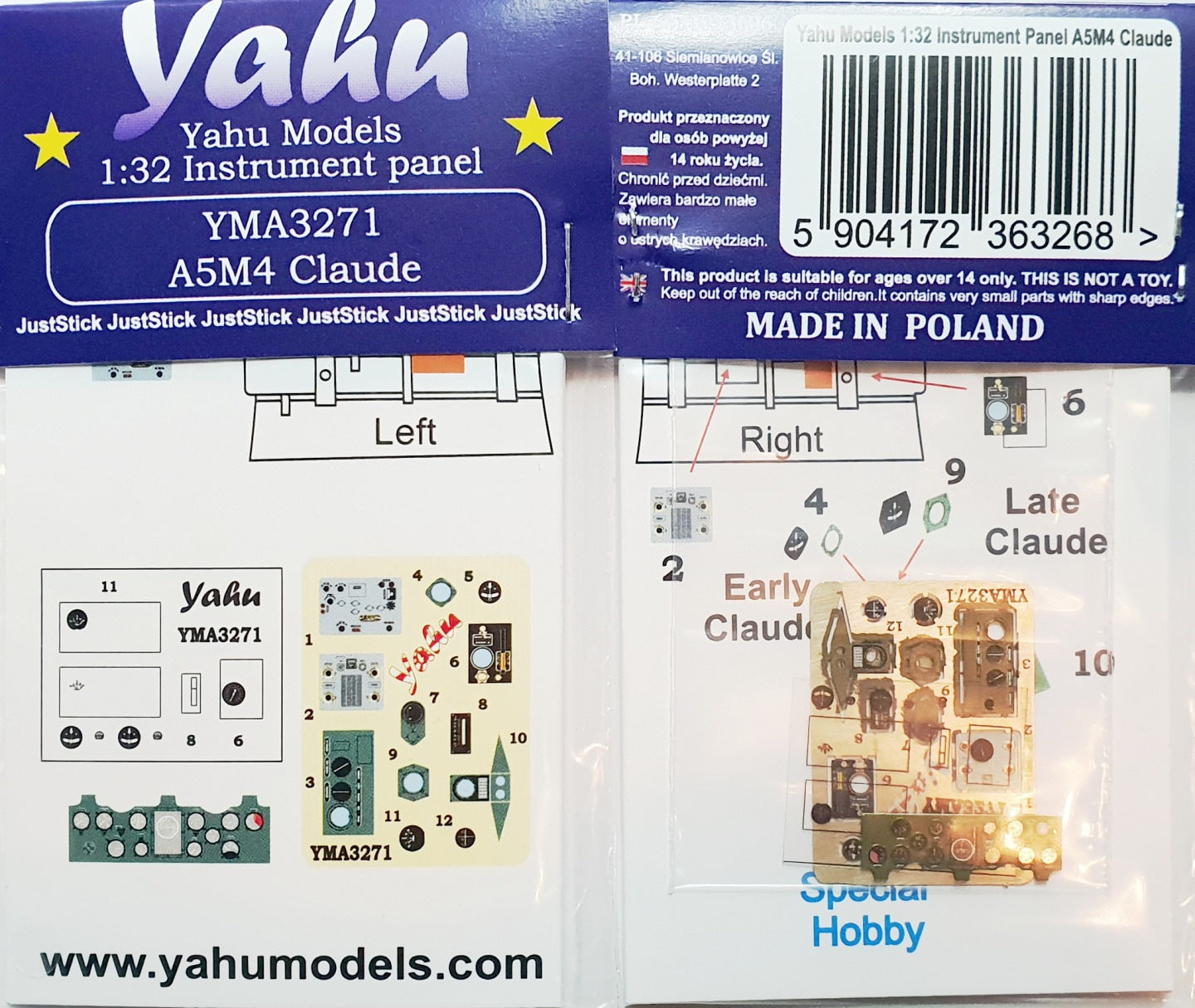 Yahu Models YMA3271 1:32 Mitsubishi A5M4 'Claude' '
