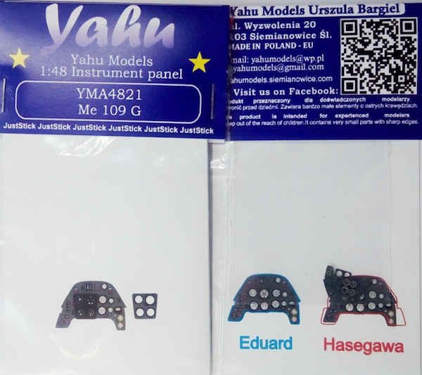 Yahu Models YMA4821 1:48 Messerschmitt Bf-109G-6 Photoetched instrument panels