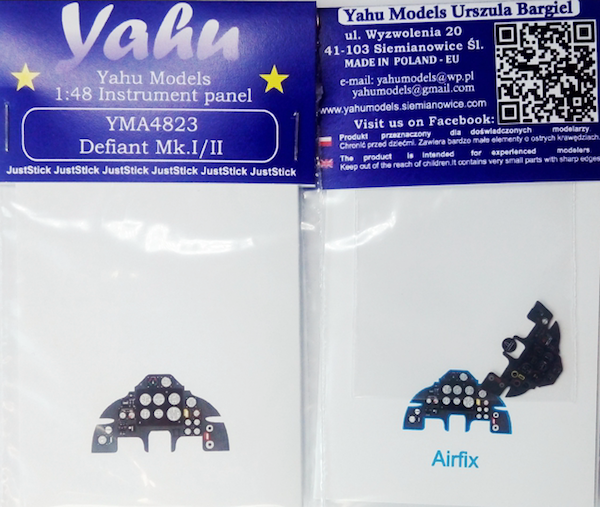Yahu Models YMA4823 1:48 Boulton-Paul Defiant Mk.I Photoetched instrument panels