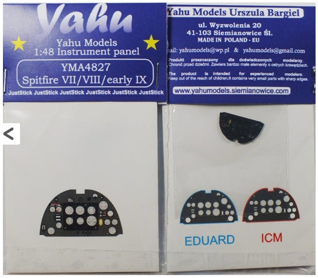 Yahu Models YMA4827 Spitfire Mk.VII/VIII/IXc/e Instrument Panel 1:48