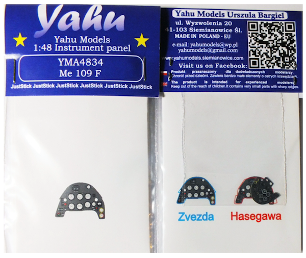 Yahu Models YMA4834 1:48 Messerschmitt Bf-109F Photoetched instrument panels