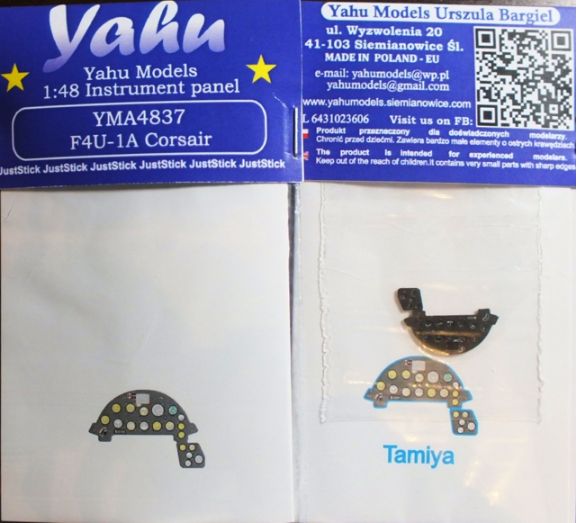 Yahu Models YMA4837 1:48 Vought F4U-1A Corsair Photoetched instrument panels