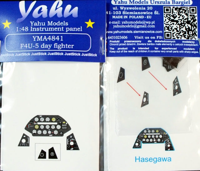 Yahu Models YMA4841 Vought F4U-5 Corsair Instrument Panel 1:48