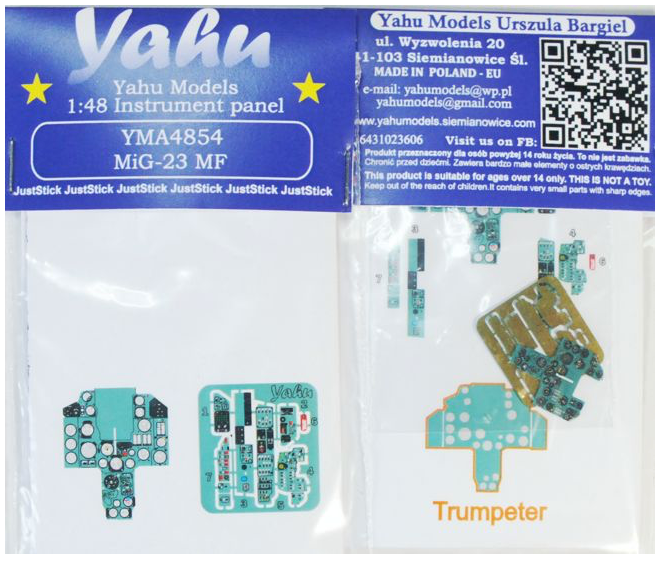 Yahu Models YMA4854 Mikoyan MiG-23MF Instrument Panel 1:48