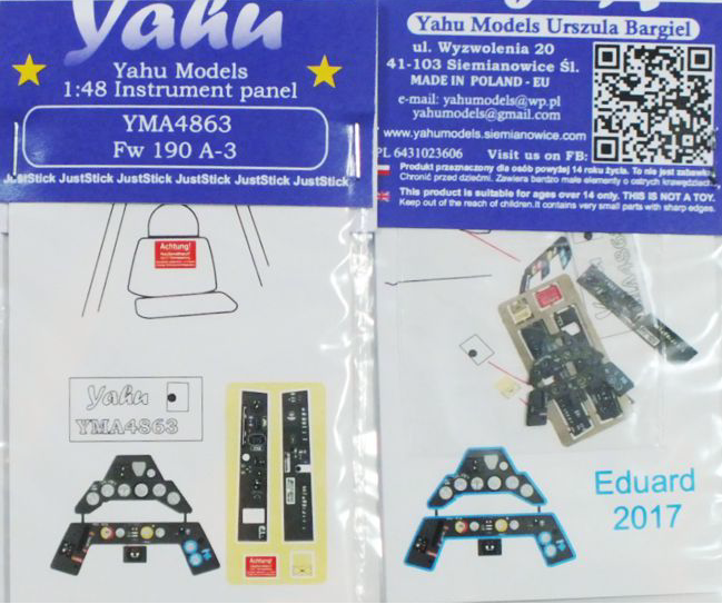 Yahu Models YMA4863 Focke-Wulf Fw-190A-3 Instrument Panel 1:48