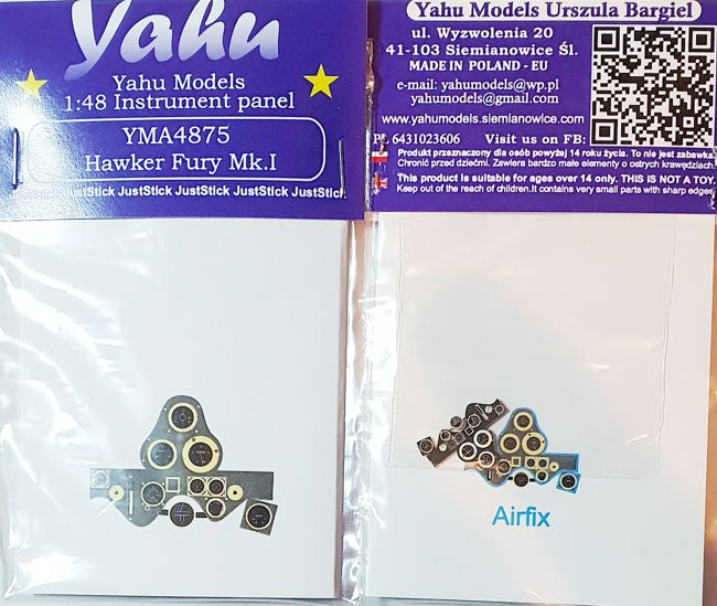 Yahu Models YMA4875 Hawker Fury I Biplane Instrument Panel 1:48