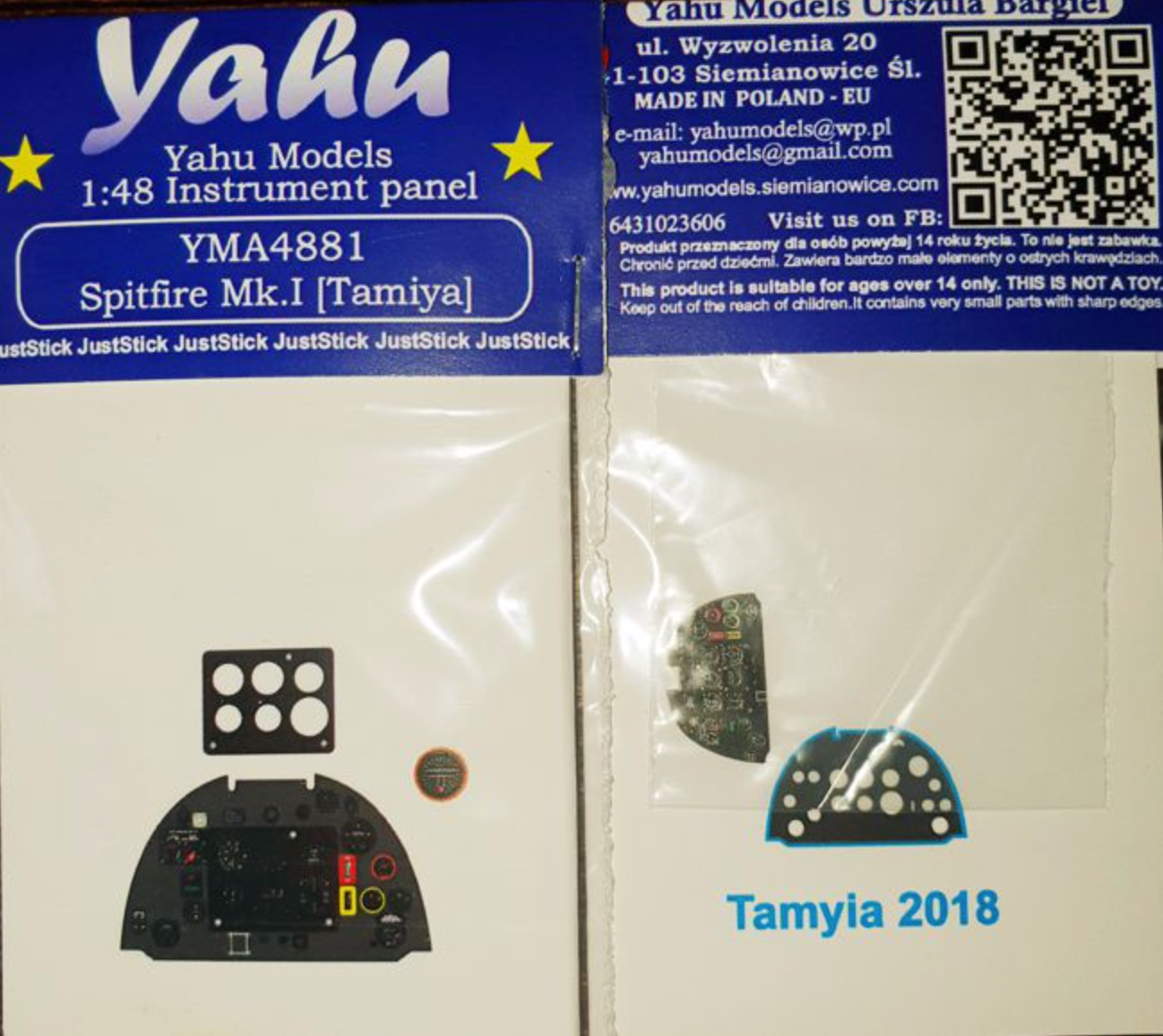 Yahu Models YMA4881 Supermarine Spitfire Mk.1 Instrument Panel 1:48