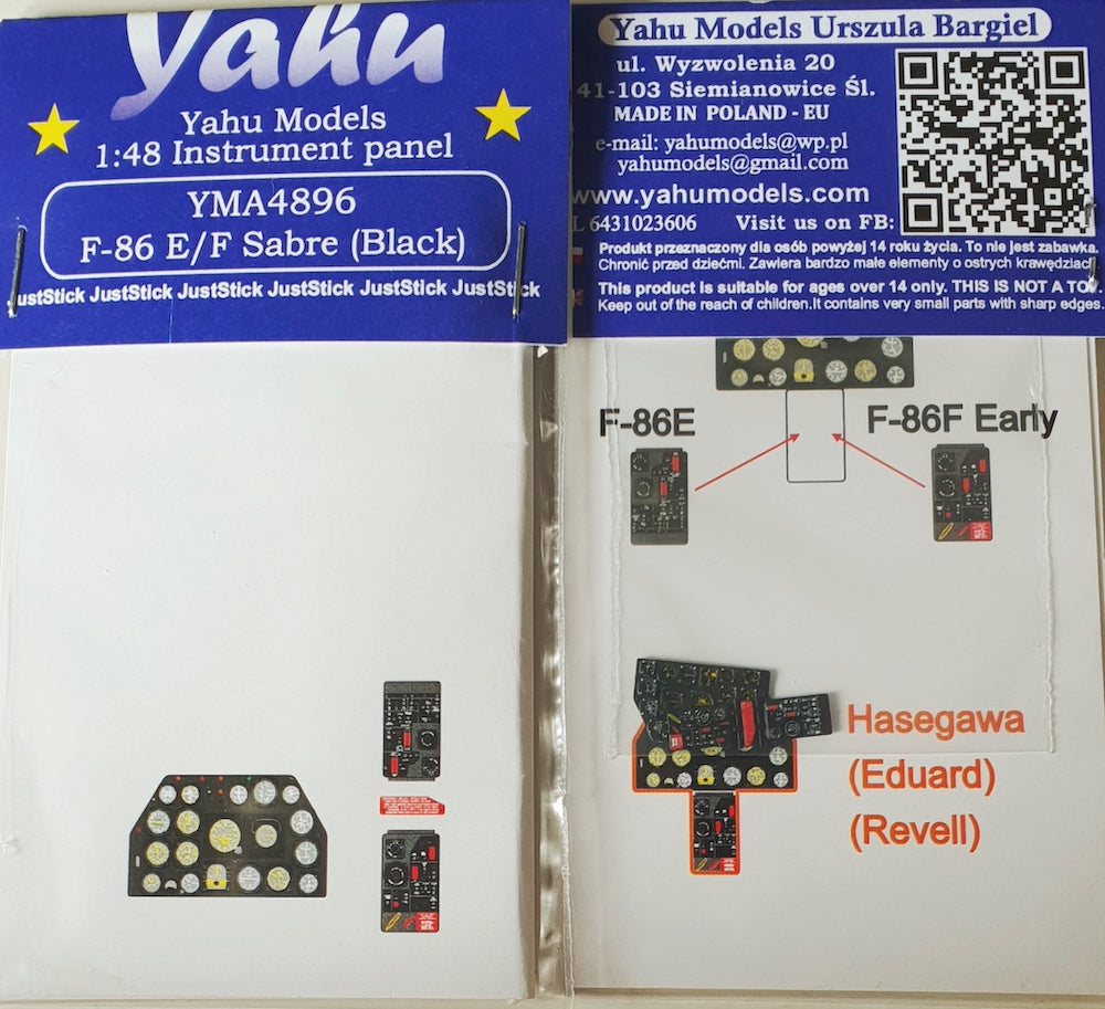 Yahu Models YMA4896 1:48 North-American F-86E/F-86F early