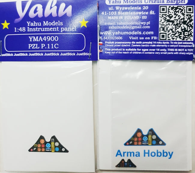 Yahu Models YMA4900 1:48 PZL P.11C instrument panel