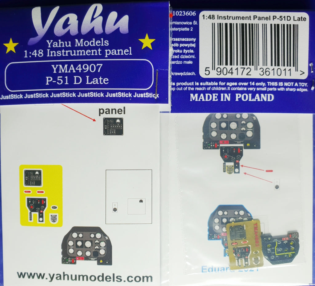 Yahu Models YMA4907 1:48 North-American P-51D Mustang Late instrument panel