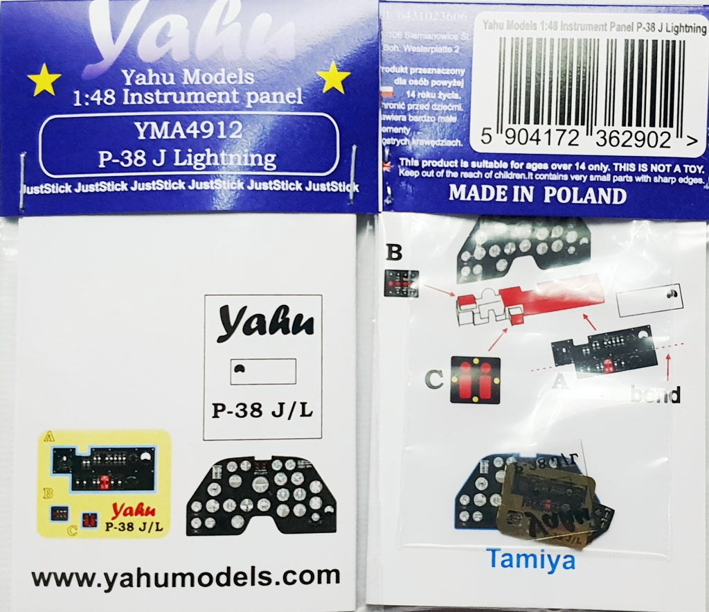 Yahu Models YMA4912 1:48 Lockheed P-38J Lightning instrument panel