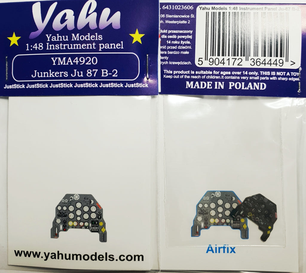 Yahu Models YMA4920 1:48 Junkers Ju-87B-2 'Stuka' [RLM66] instrument panel