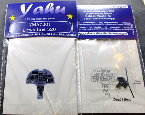 Yahu Models YMA7201 1:72 Dewoitine D.520 Photoetched instrument panels