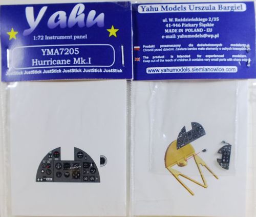 Yahu Models YMA7205 1:72 Hawker Hurricane Mk.I Photoetched instrument panels