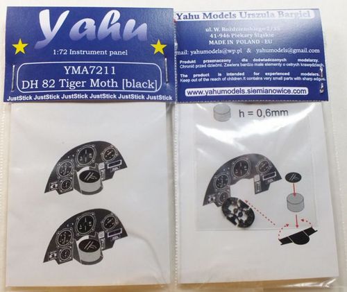 Yahu Models YMA7211 DH.82A Tiger Moth (x2) Instrument Panels 1:72