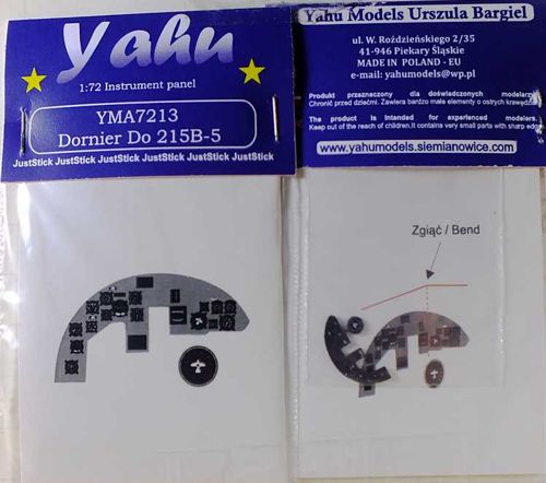 Yahu Models YMA7213 1:72 Dornier Do-215B-5 Photoetched instrument panels