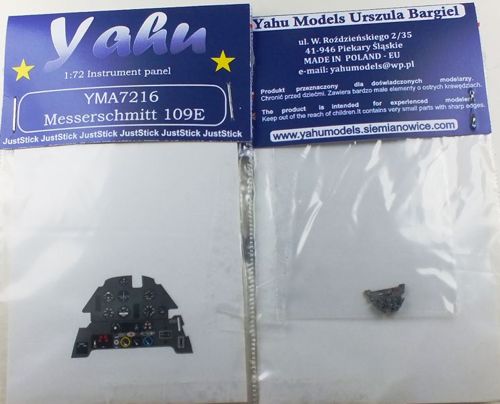Yahu Models YMA7216 1:72 Messerschmitt Bf-109E Photoetched instrument panels