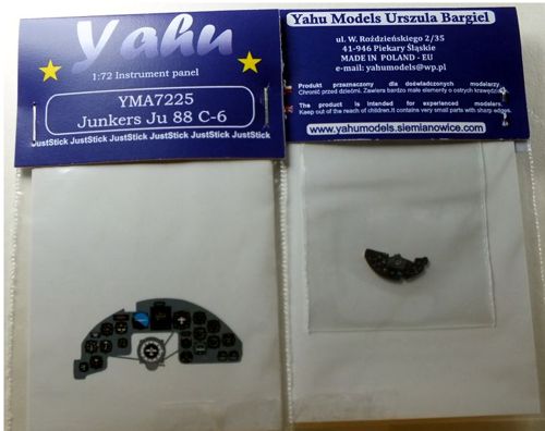 Yahu Models YMA7225 1:72 Junkers Ju-88C-6 Photoetched instrument panels