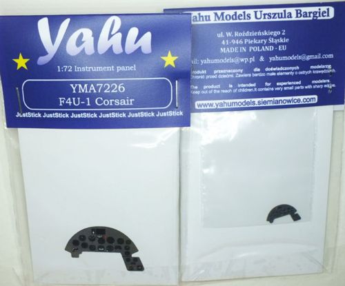 Yahu Models YMA7226 Vought F4U-1/A/D Corsair Instrument Panel 1:72
