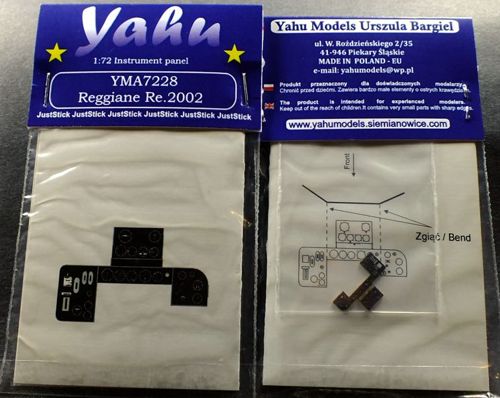 Yahu Models YMA7228 1:72 Reggiane Re.2002 Photoetched instrument panels