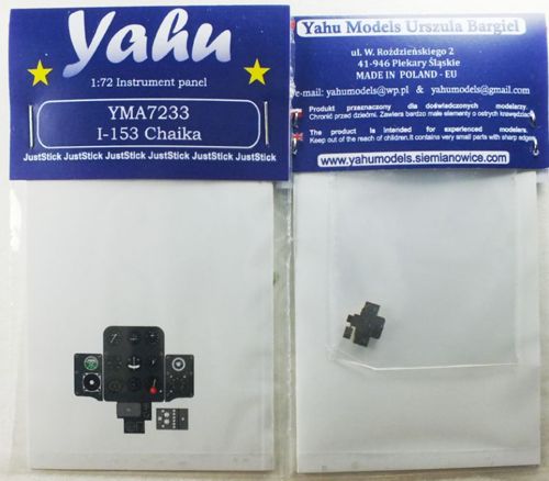 Yahu Models YMA7233 1:72 Polikarpov I-153 Chaika  Photoetched instrument panels