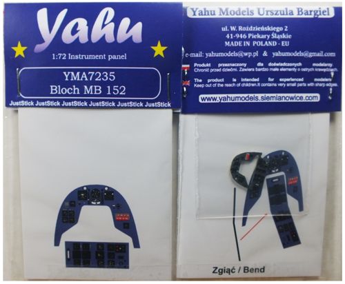 Yahu Models YMA7235 1:72 Marcel-Bloch MB.152 Photoetched instrument panels