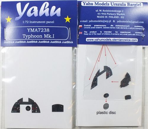 Yahu Models YMA7238 1:72 Hawker Typhoon Mk.I Photoetched instrument panels