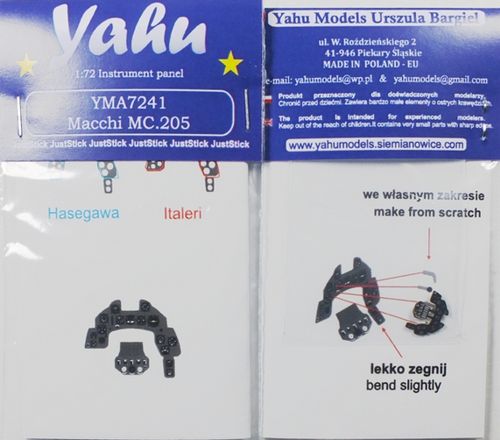 Yahu Models YMA7241 1:72 Macchi C.205 Photoetched instrument panels