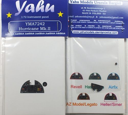 Yahu Models YMA7242 Hawker Hurricane Mk.I/II Instrument Panel 1:72