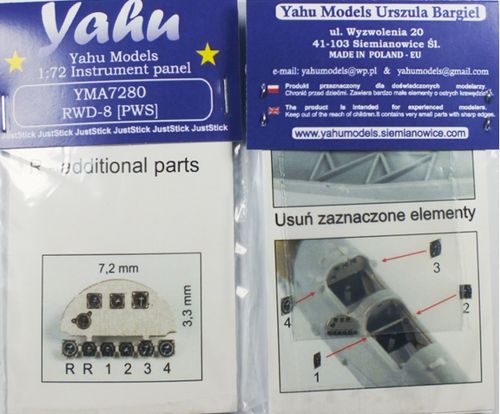 Yahu Models YMA7280 1:72 RWD RWD-8 PWS Photoetched instrument panels