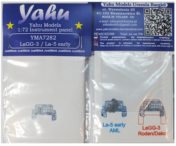 Yahu Models YMA7282 1:72 Lavochkin LaGG-3 & La-5 early PE Instr.