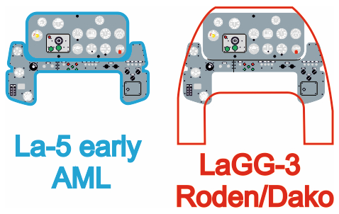 Yahu Models YMA7282 1:72 Lavochkin LaGG-3 & La-5 early PE Instr.